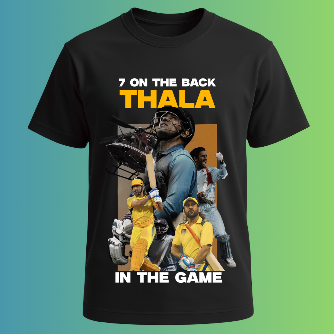 Thala Dhoni - 7 on the back T-Shirt